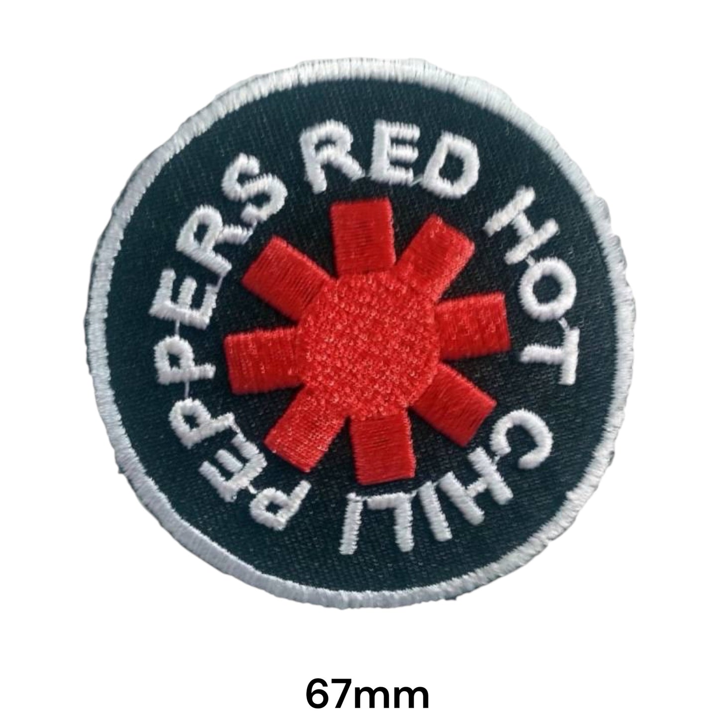 Red Hot Chili Peppers Asterisk Logo Round Embroidered Patch 67mm – Black, White & Red