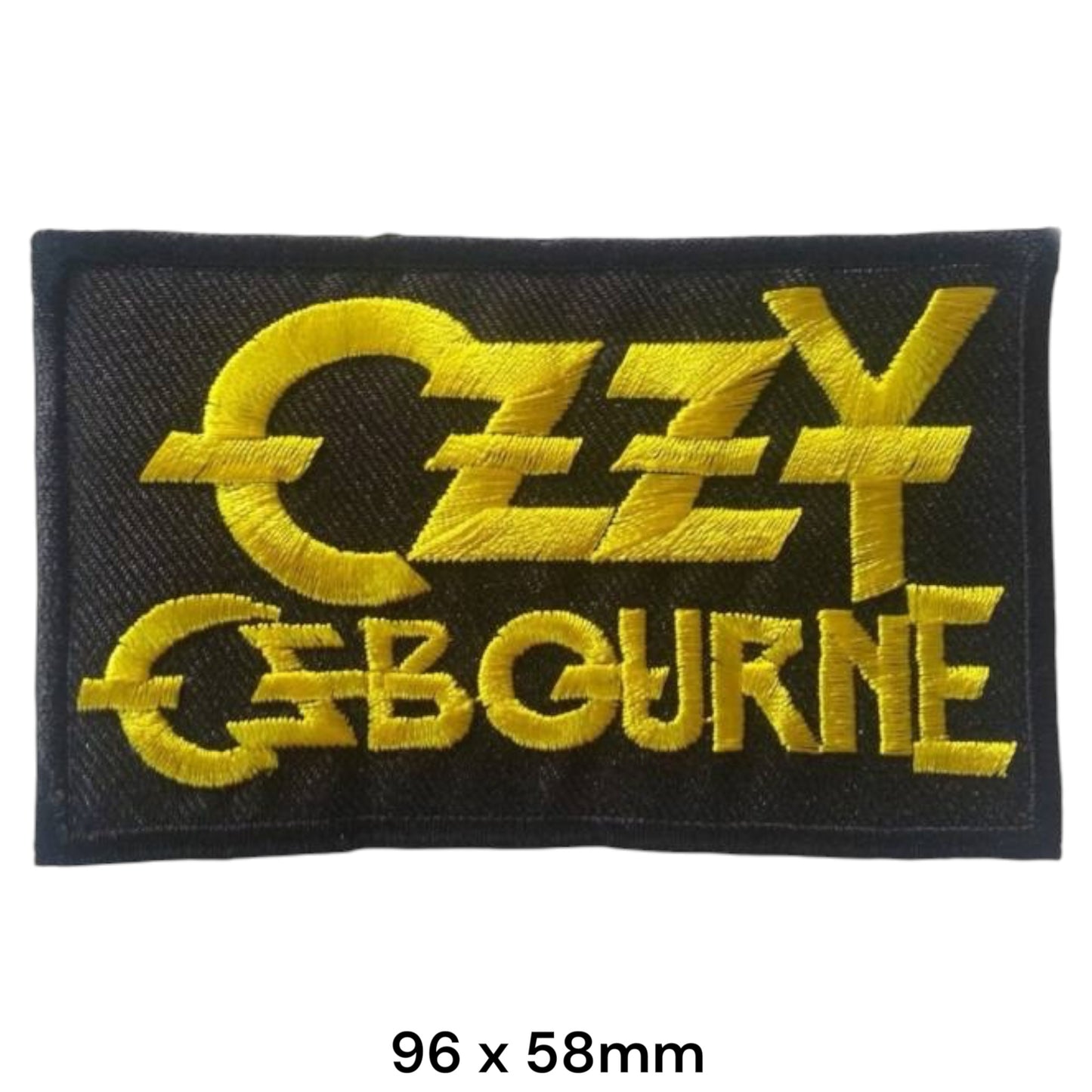 Ozzy Osbourne Logo Embroidered Patch 96x58mm – Black & Gold/Yellow