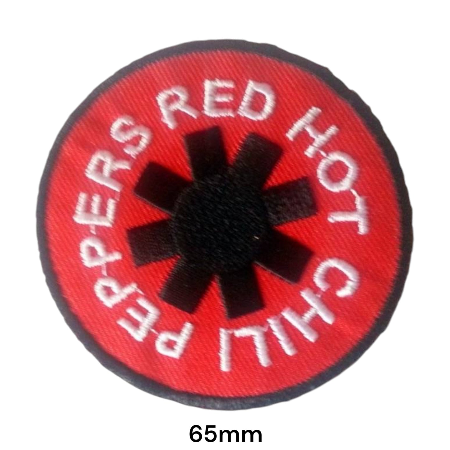 Red Hot Chili Peppers Asterisk Logo Round Embroidered Patch 65mm – Red, Black & White