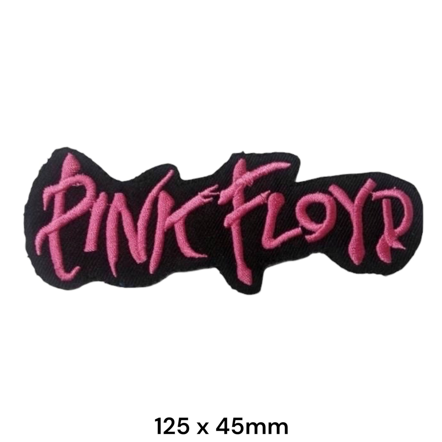 Pink Floyd Logo Die-Cut Embroidered Patch 125x45mm – Pink & Black