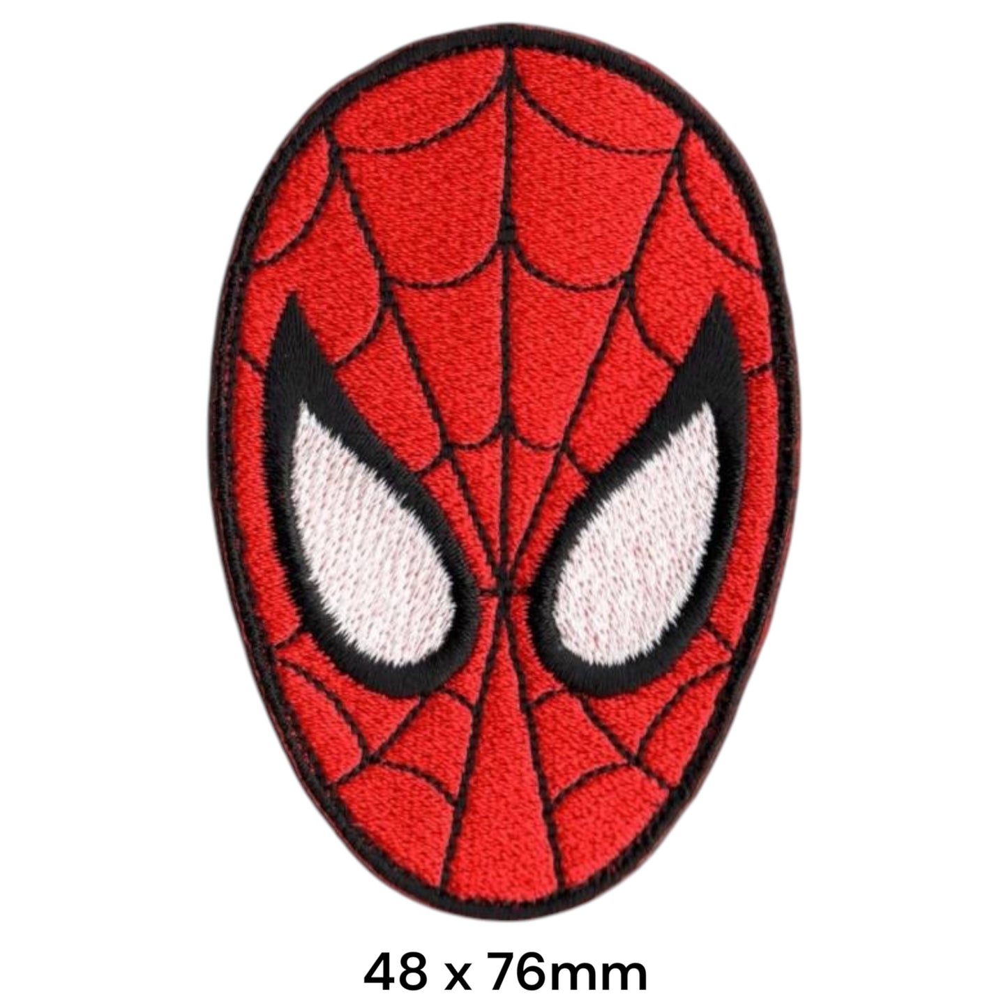 Spider-Man Mask Face Oval Embroidered Patch 48x76mm – Red, White & Black