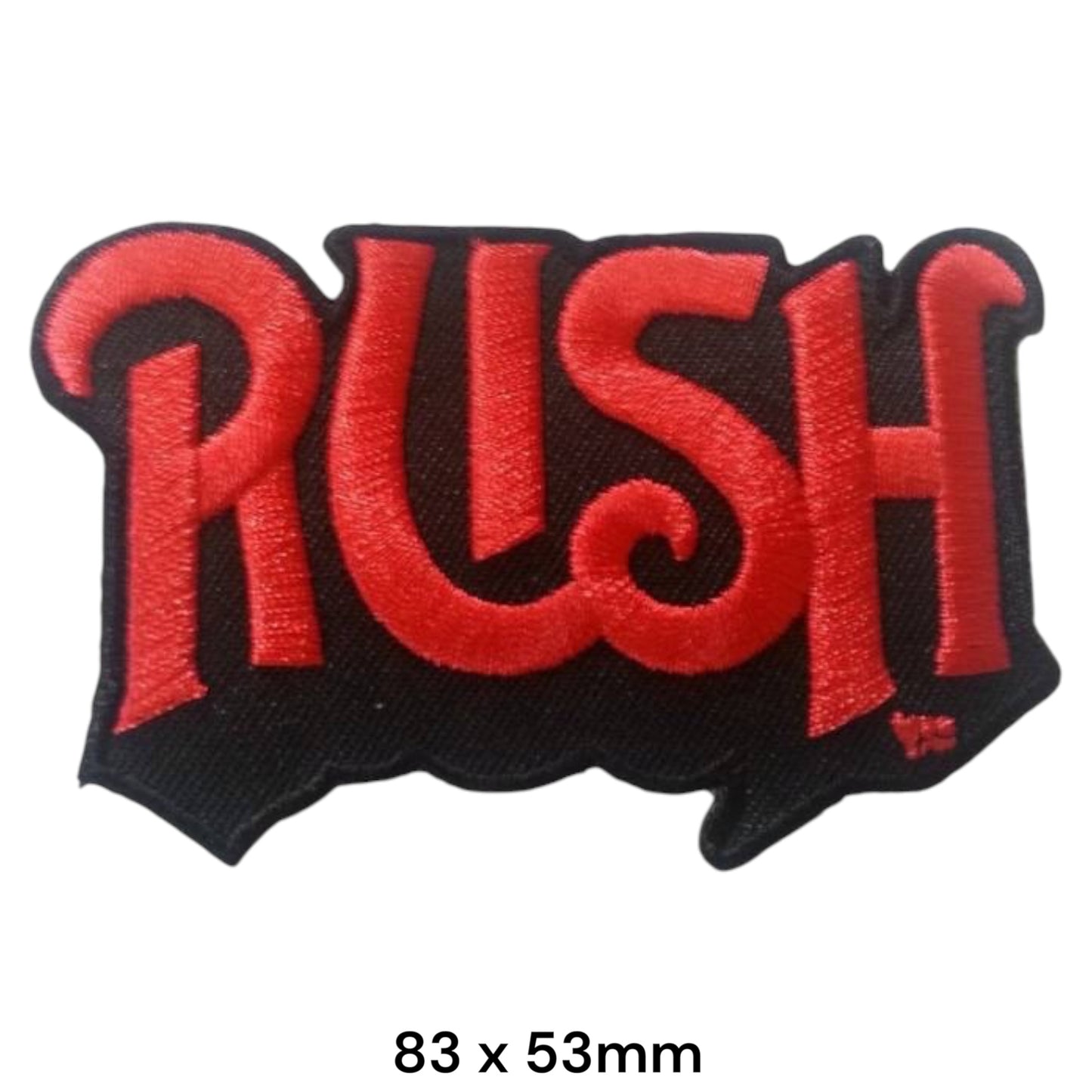 Rush Logo Red & Black Embroidered Patch Iron-On Sew-On Rock Band Music Badge
