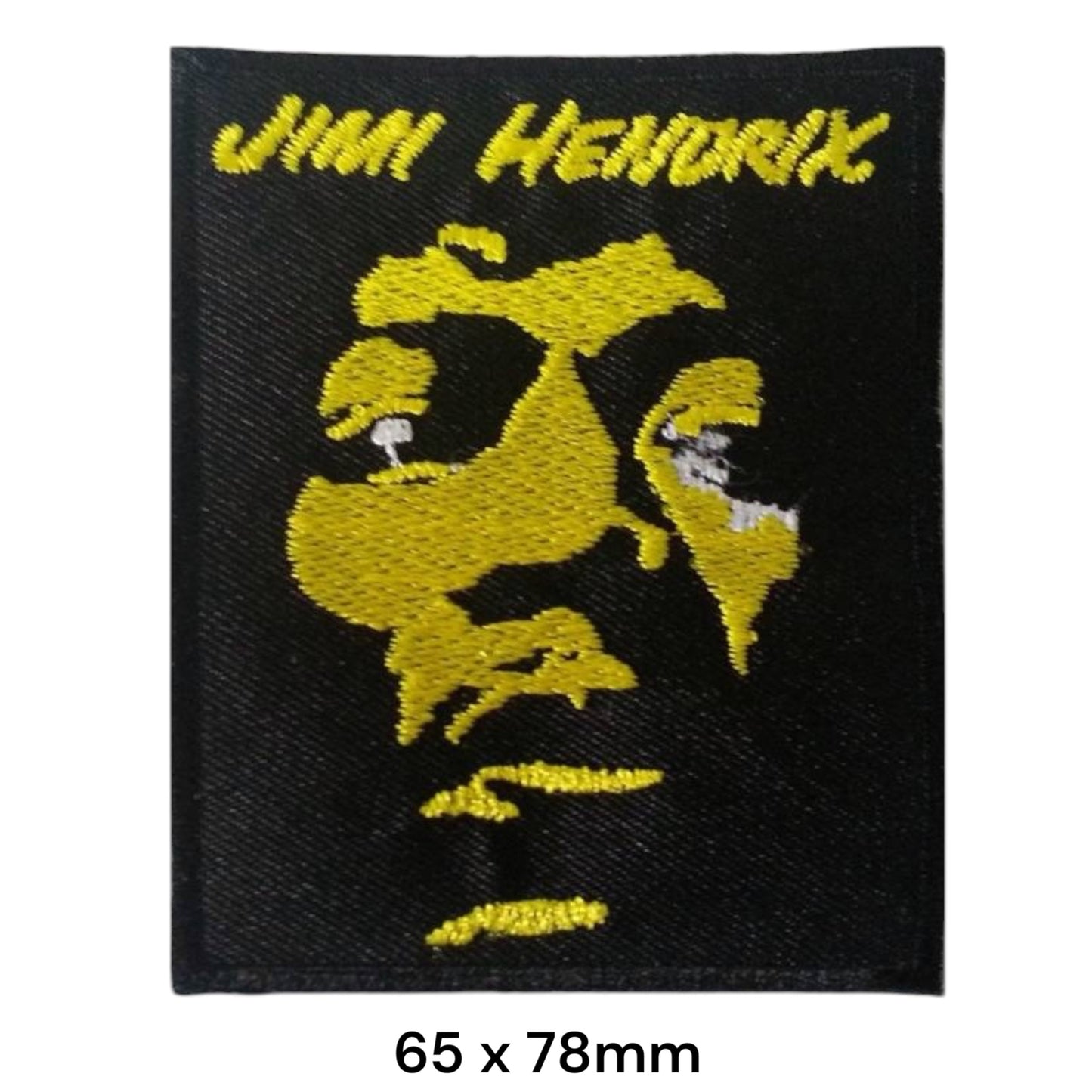 Jimi Hendrix Yellow Portrait Embroidered Patch Iron-On Sew-On Rock Music Legend Badge