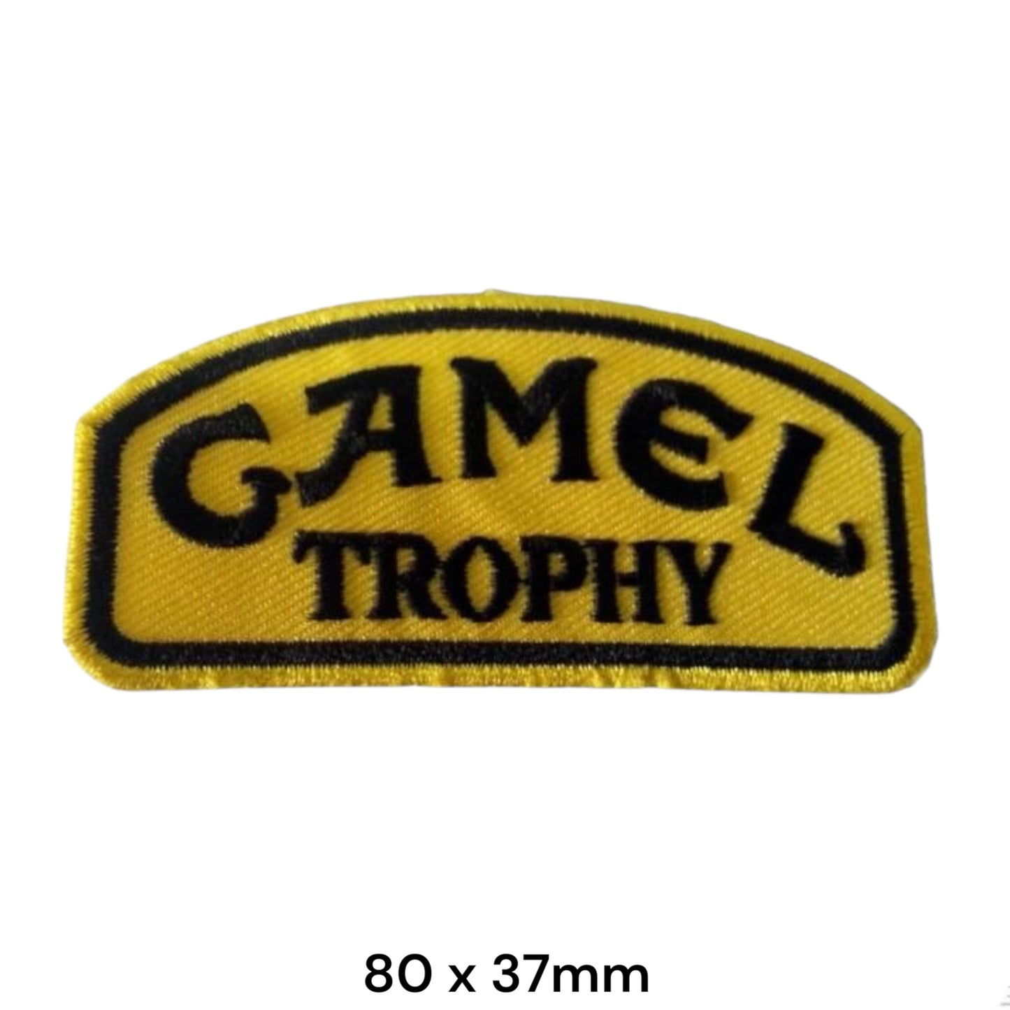 Camel Trophy Logo Arch-Shape Embroidered Patch 80x37mm – Yellow/Gold & Black