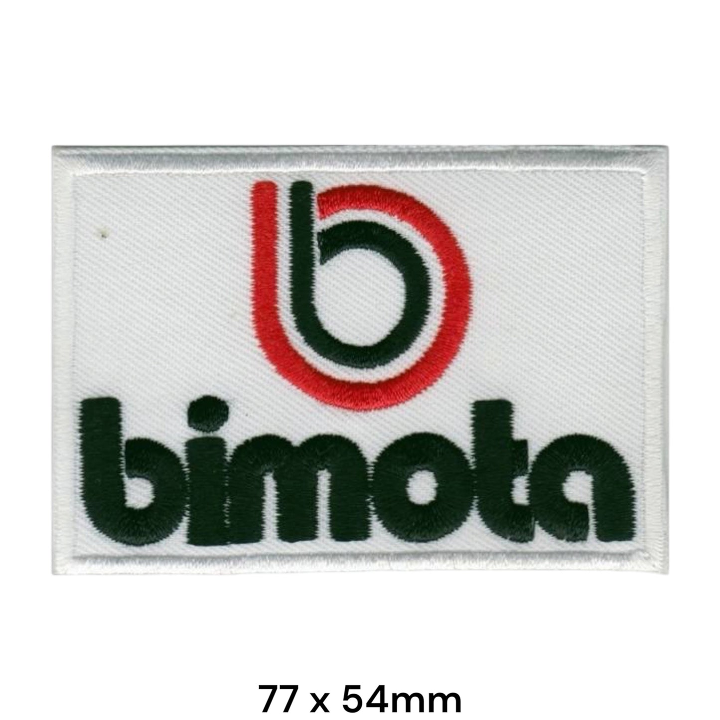 Bimota Motorcycle Logo Rectangular Embroidered Patch 77x54mm – Red, Black & White