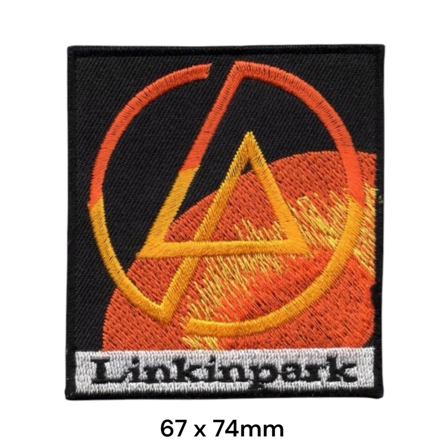 Linkin Park LP Logo Flames Square Embroidered Patch 67x74mm – Orange, Yellow, Red, White & Black