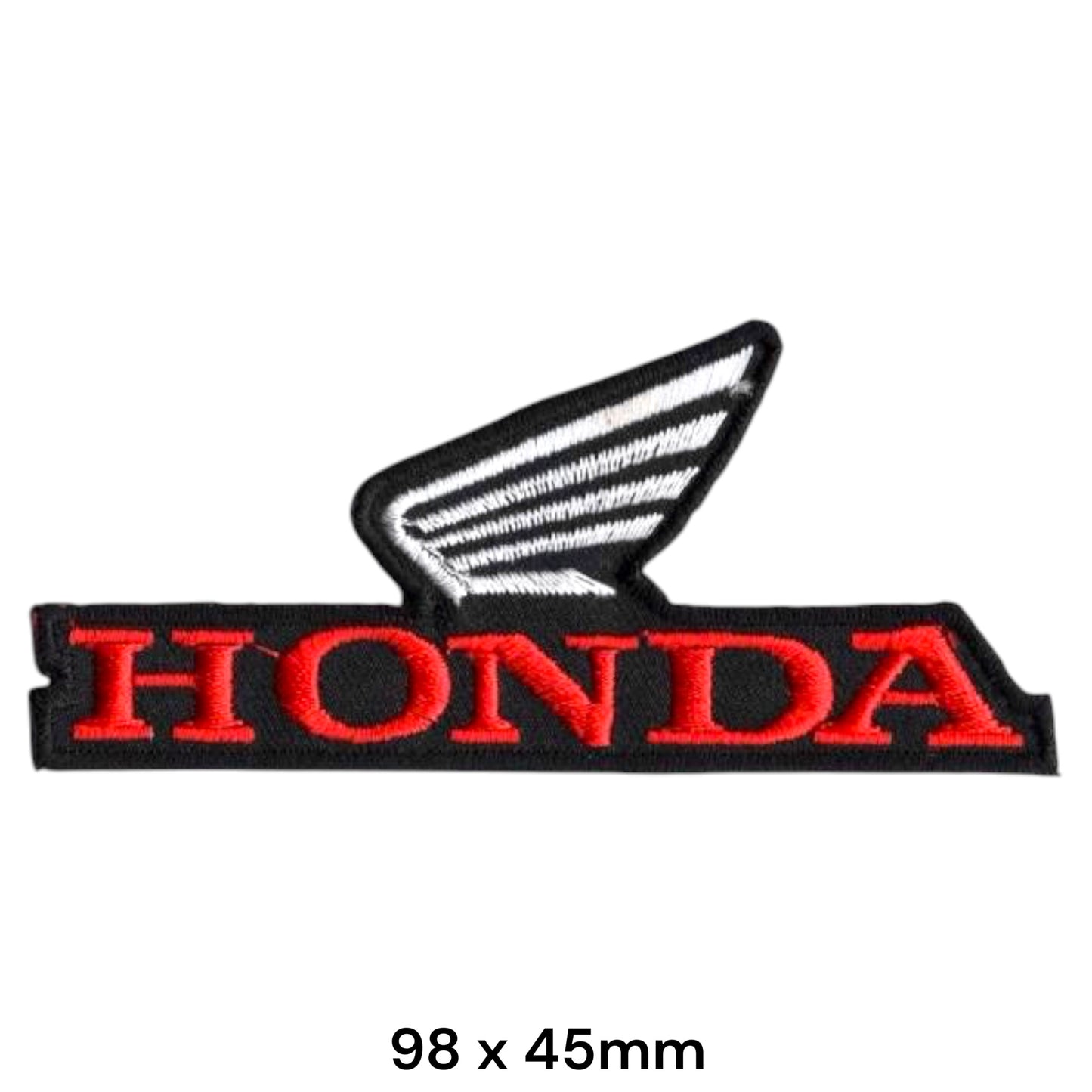 Honda Wing Logo Die-Cut Embroidered Patch 98x45mm – Red, White & Black