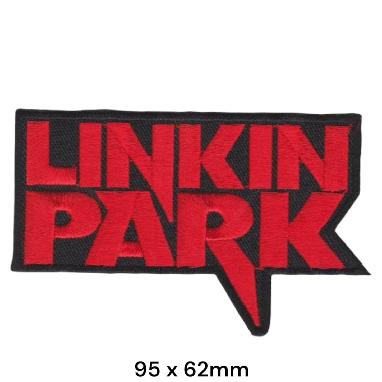 Linkin Park Two-Line Wordmark Speech Bubble Die-Cut Embroidered Patch 95x62mm – Red & Black
