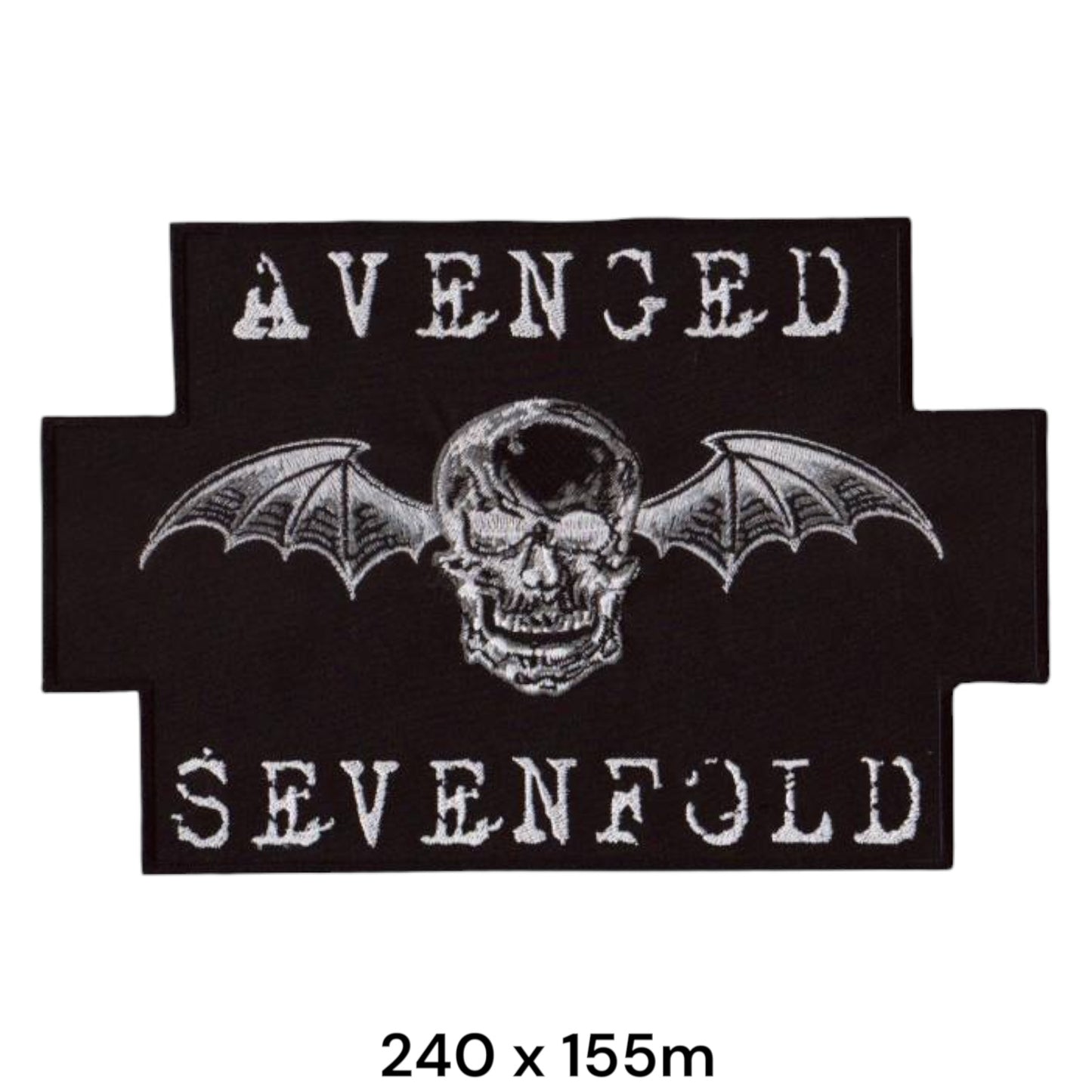 Avenged Sevenfold Deathbat Skull Three-Panel Large Back Patch 240x155mm – White/Silver & Black