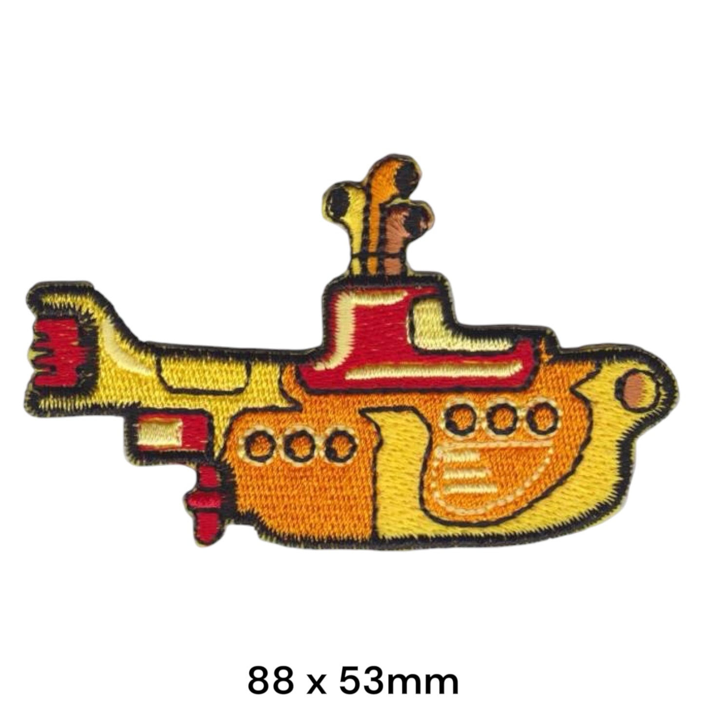 The Beatles Yellow Submarine Illustrated Die-Cut Embroidered Patch 88x53mm – Yellow, Orange, Red & Black