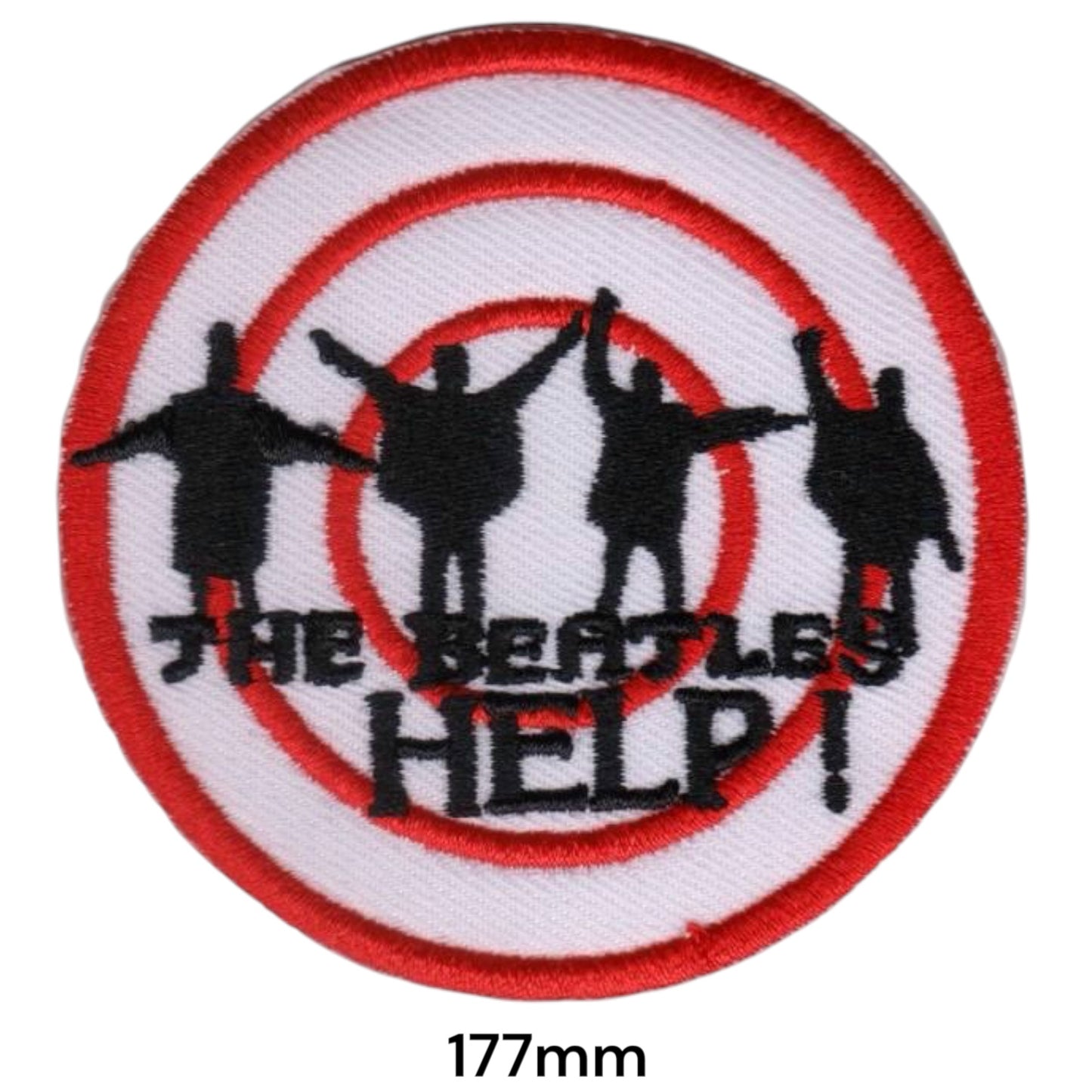 The Beatles Help! Jumping Silhouettes Concentric Rings Large Round Embroidered Patch 177mm – Black, Red & White