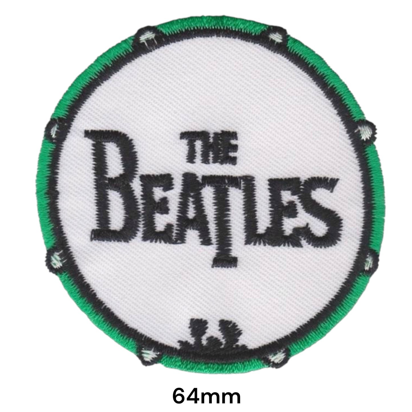 The Beatles Bass Drum Head Logo Round Embroidered Patch Iron-On Sew-On Rock Band Vintage Collectible Badge