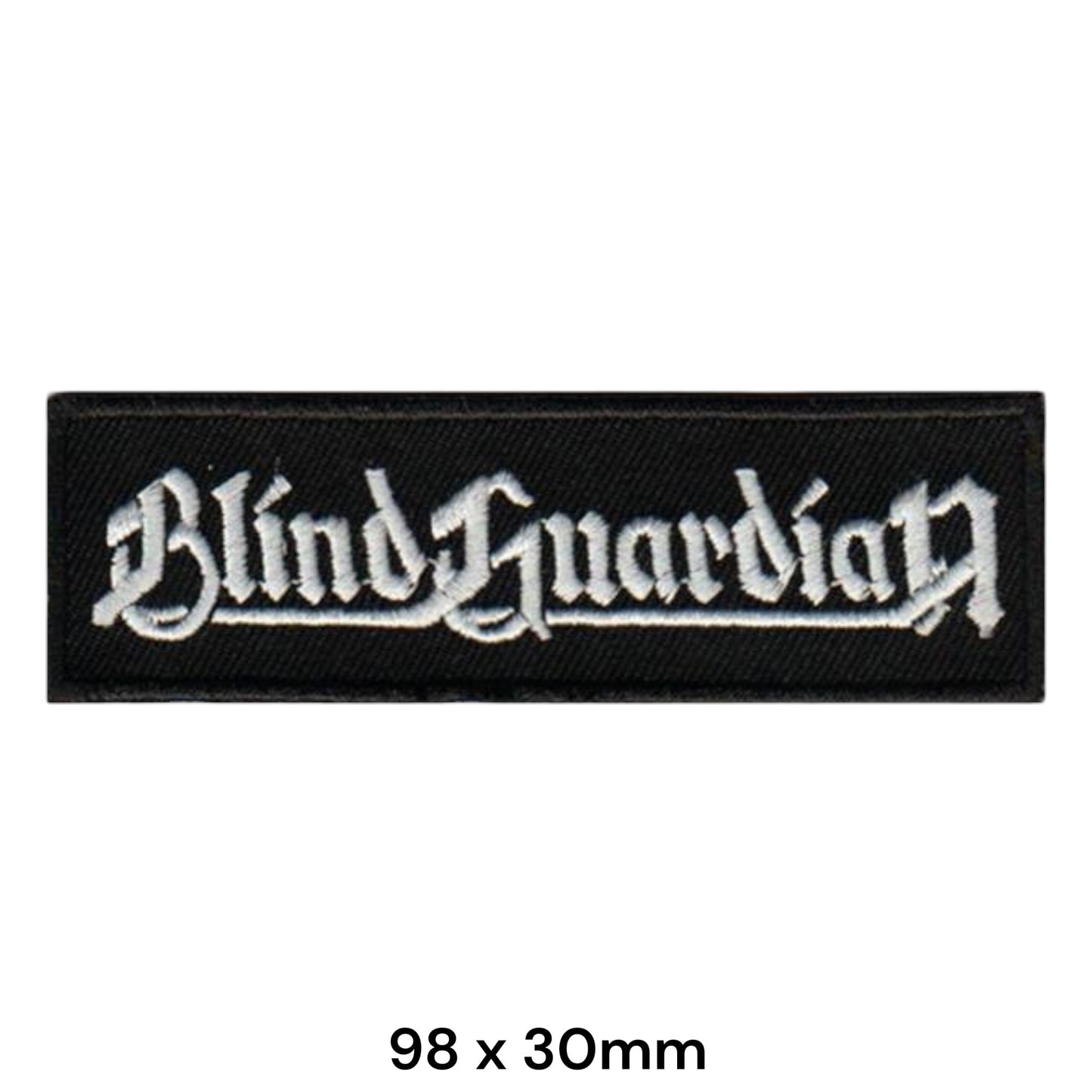 Blind Guardian White Gothic Logo Rectangular Embroidered Patch 98x30mm – White & Black