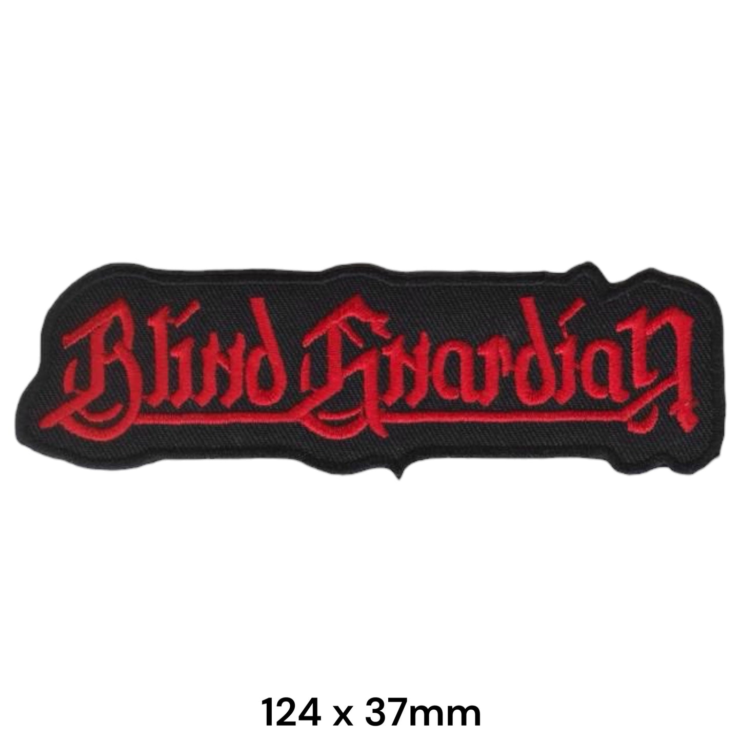 Blind Guardian Red Gothic Logo Die-Cut Embroidered Patch 124x37mm – Red & Black