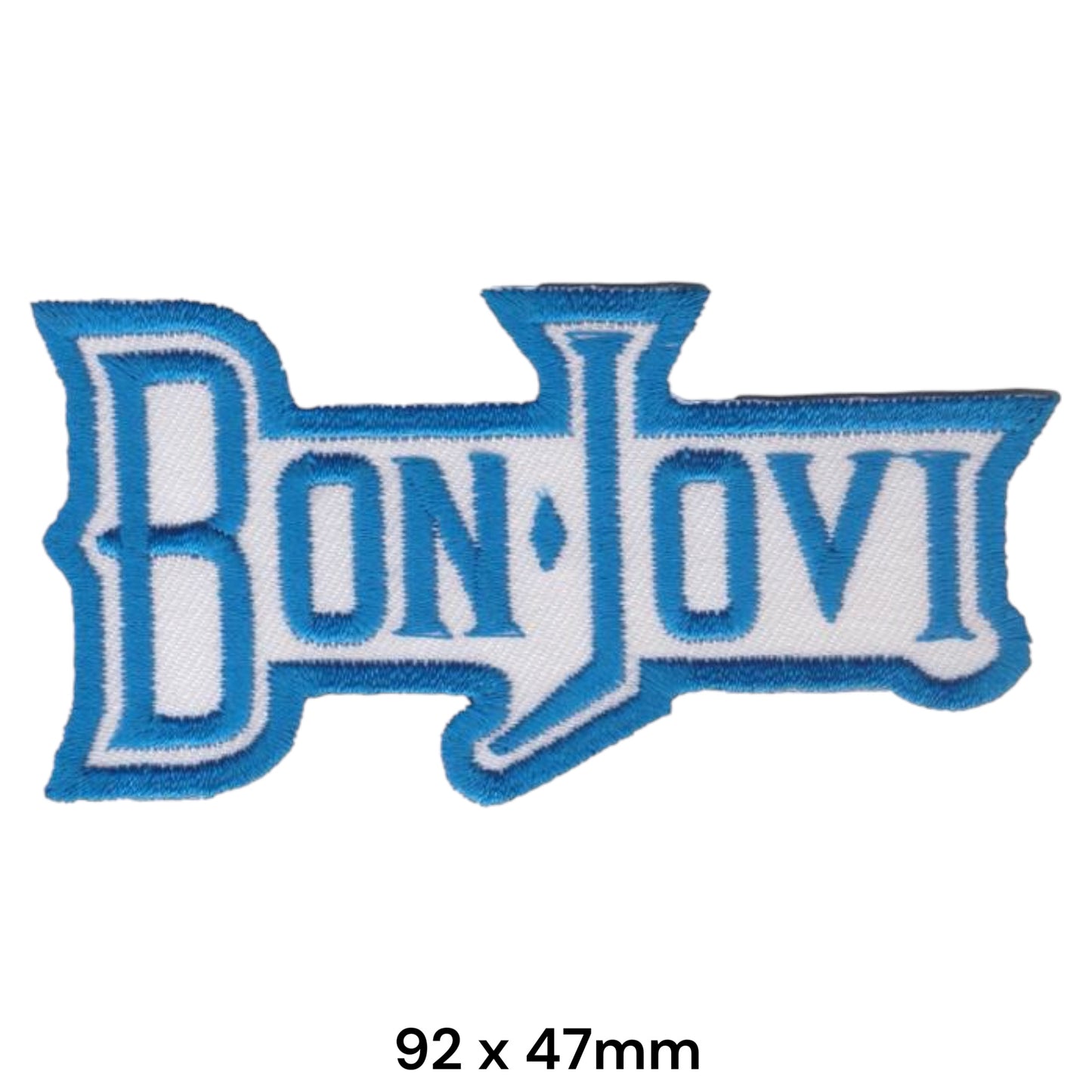 Bon Jovi Classic Logo Blue White Die-Cut Embroidered Patch 92x47mm – Blue & White