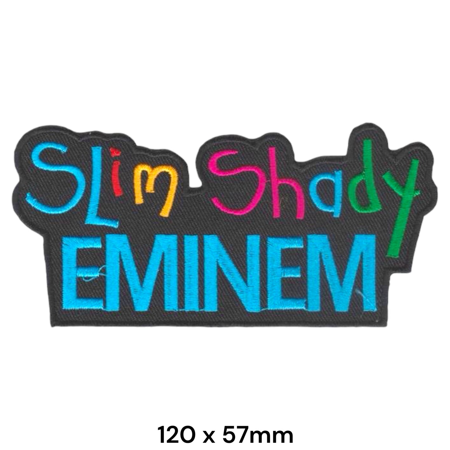 Eminem Slim Shady Multicolour Die-Cut Embroidered Patch 120x57mm – Blue, Pink, Yellow, Green & Black