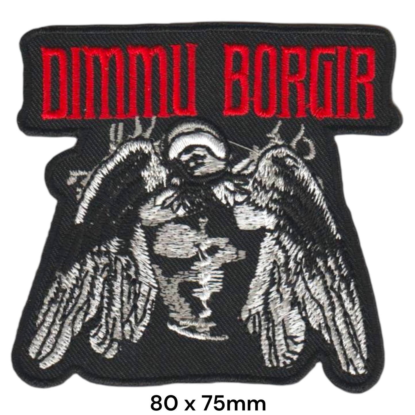 Dimmu Borgir Angel Wings Die-Cut Embroidered Patch 80x75mm – Red, White/Silver & Black