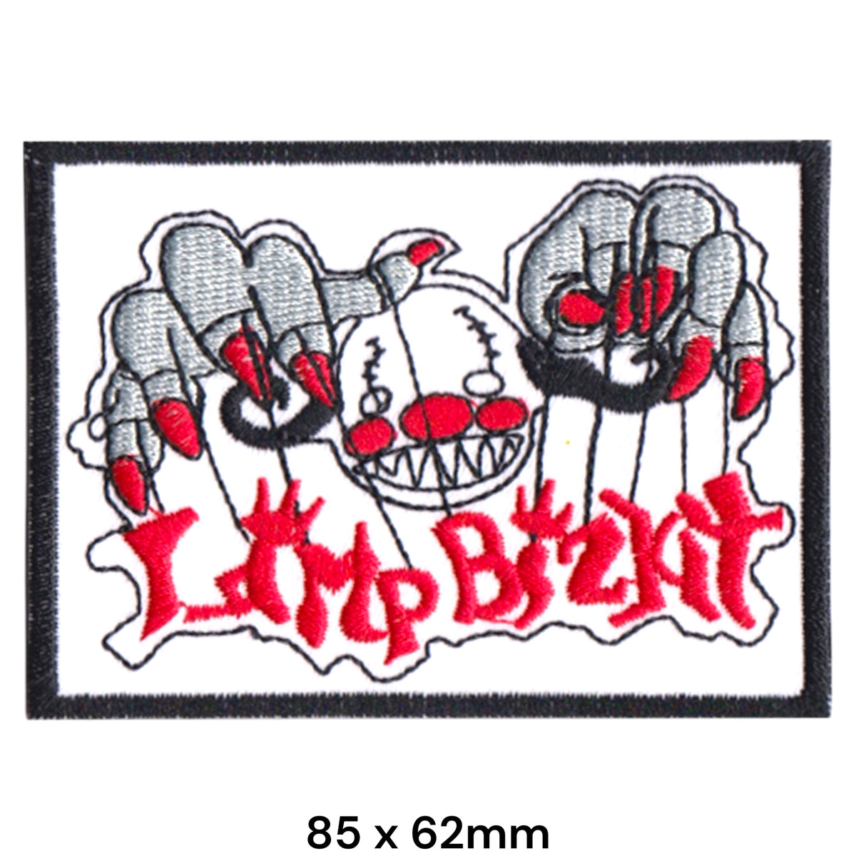 Limp Bizkit Puppet Clown Skull Monster Claws White Red Grey Embroidered Patch 85x62mm