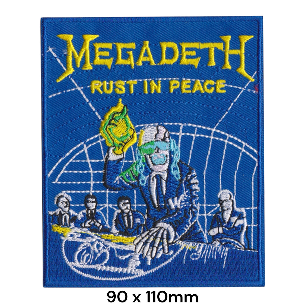 Megadeth Rust in Peace Blue Yellow Album Cover Portrait Embroidered Patch 90x110mm