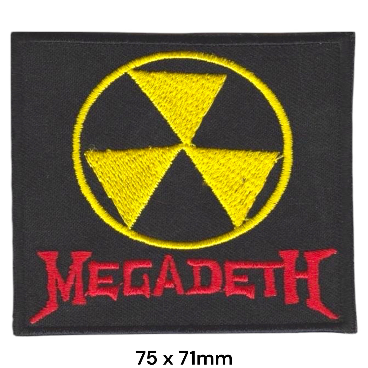 Megadeth Nuclear Radioactive Symbol Yellow Red Black Embroidered Patch 75x71mm