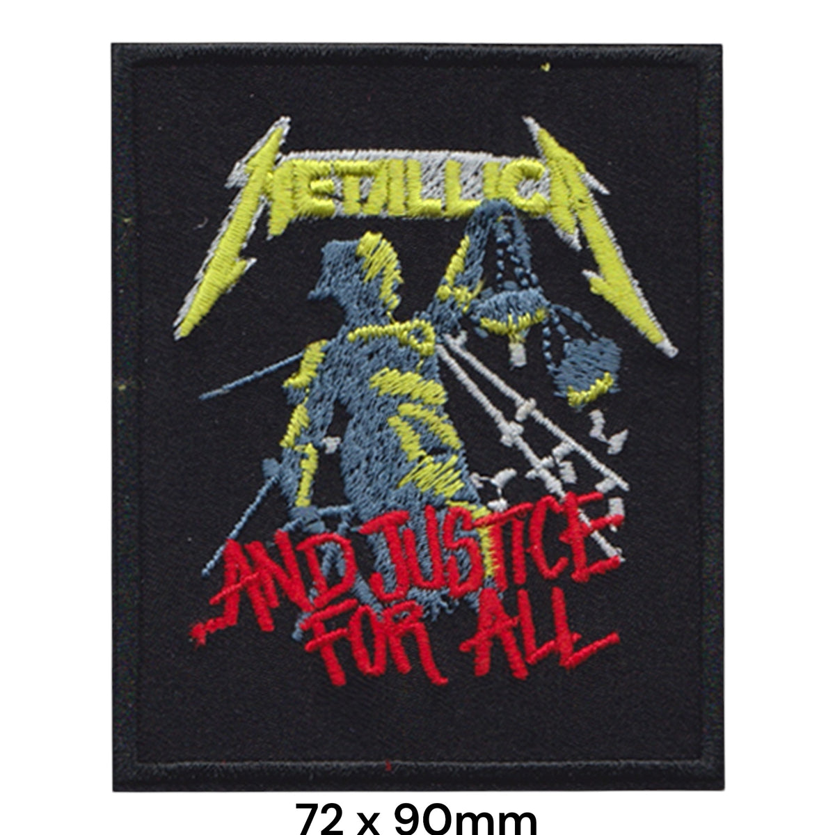 Metallica And Justice For All Yellow Red Black Portrait Embroidered Patch 72x90mm