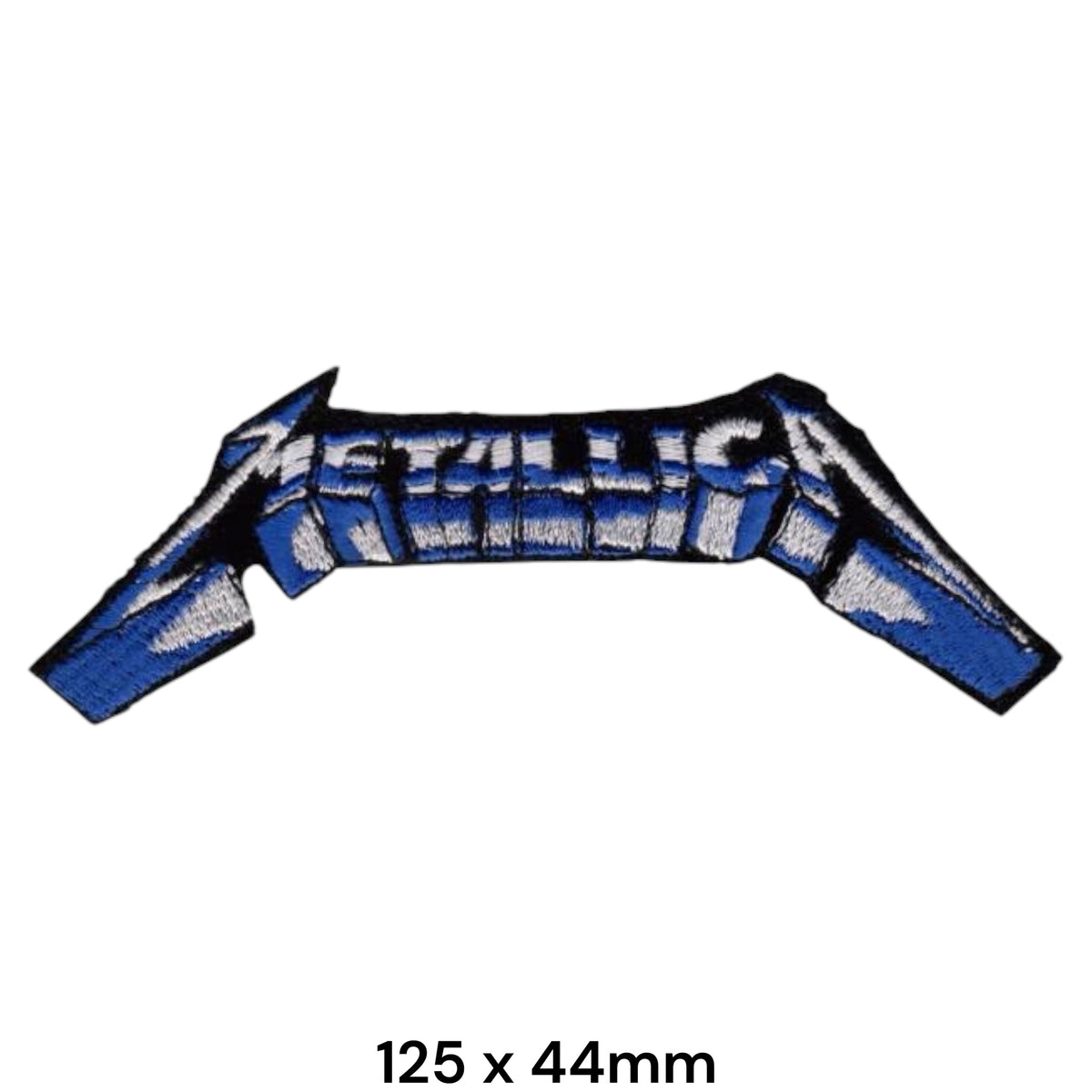 Metallica Logo Die-Cut Blue White Black Embroidered Patch 125x44mm