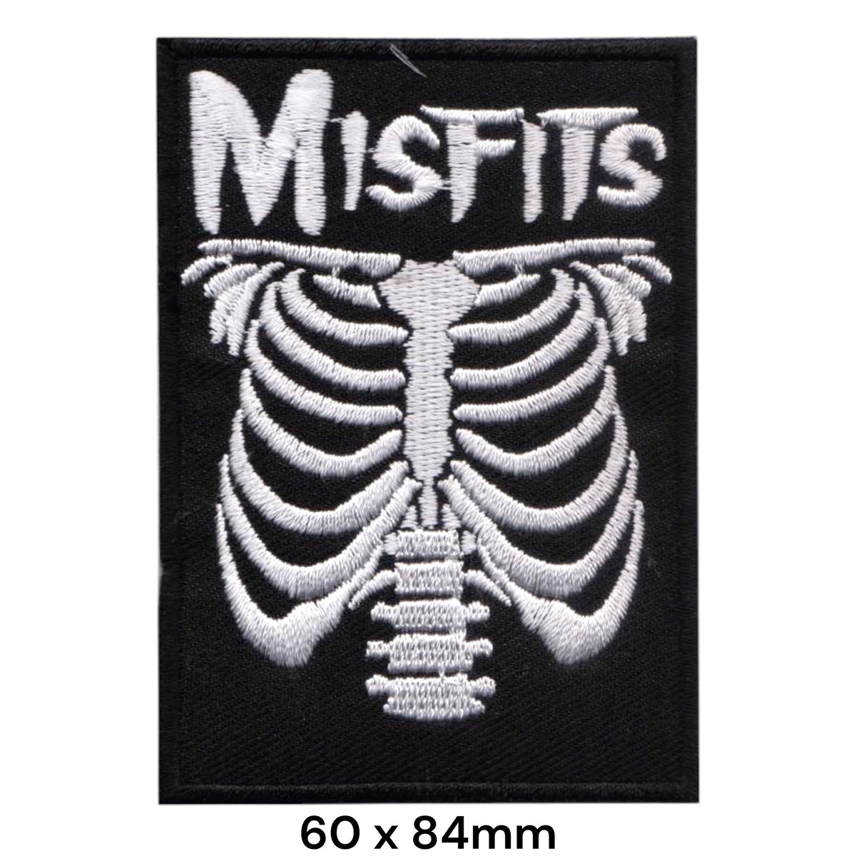 Misfits Ribcage Skeleton Patch White Black Embroidered 60x84mm