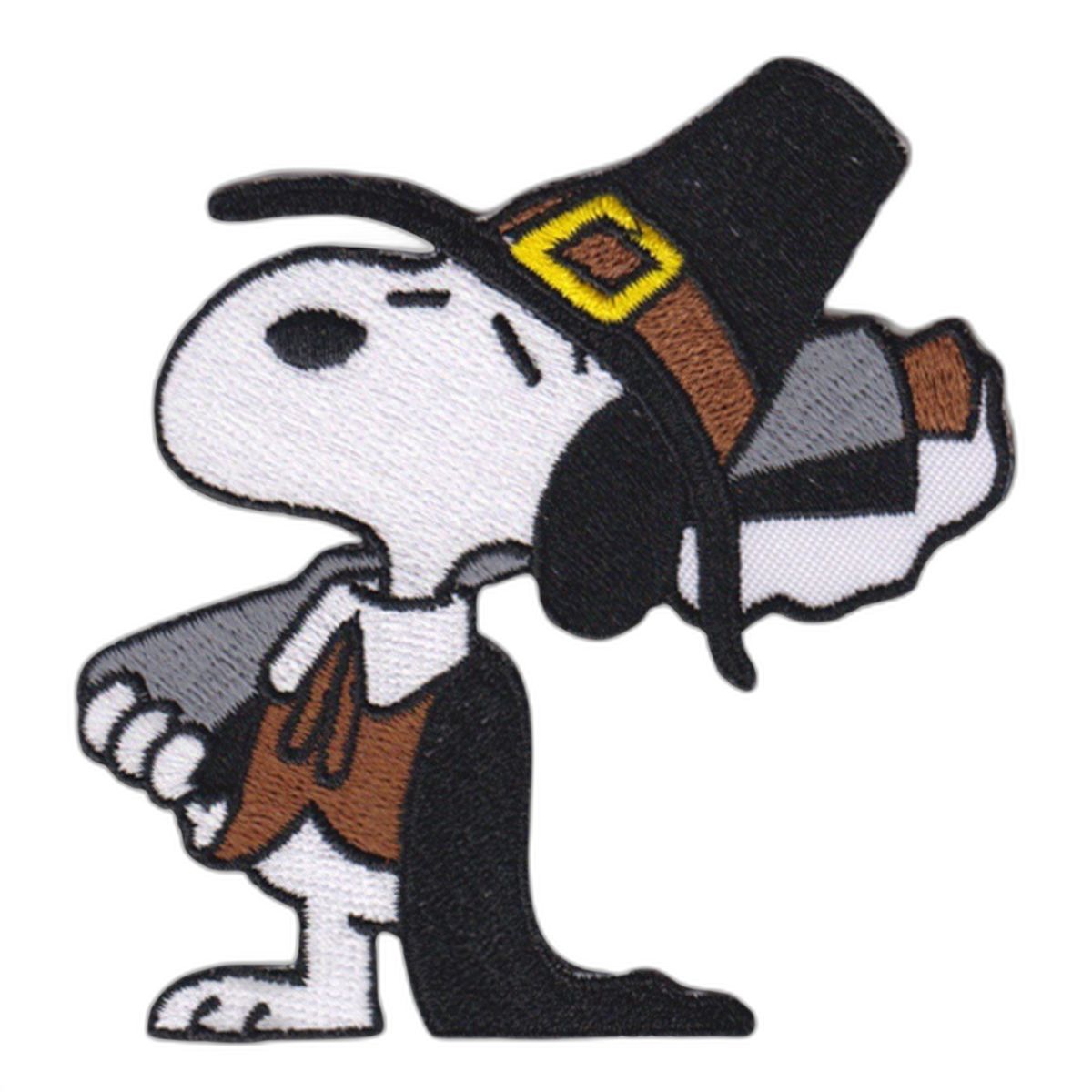 Snoopy Iron-On Patch in Pilgrim Costume Fun Design