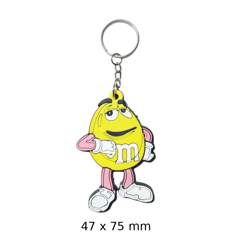 M&M's Yellow Character Keychain - Fun Keyring Accessory