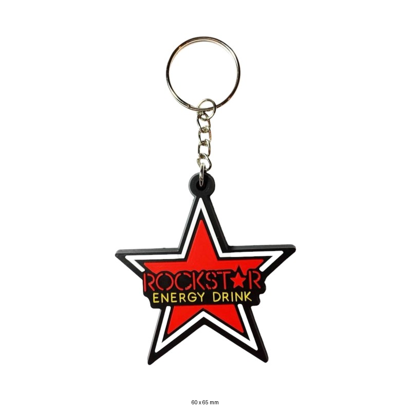 Rockstar Energy Drink Keychain | Bold Star Design for Riders
