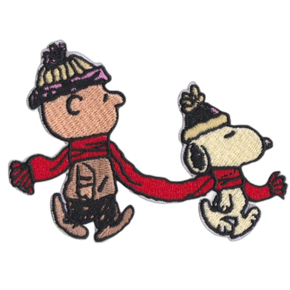 Peanuts Characters Iron-On Patch - Winter Design 98x75mm