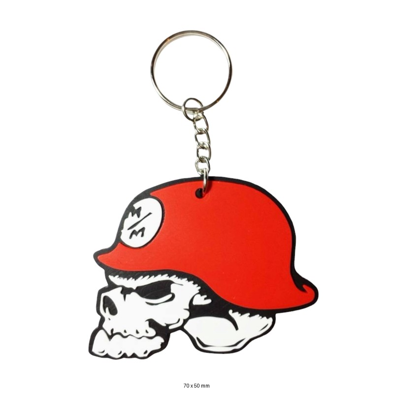 Skull Red Helmet Keychain | Unique Biker Design