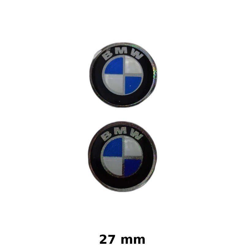 BMW 3D Logo Sticker 2x - Holographic Vinyl 27 mm