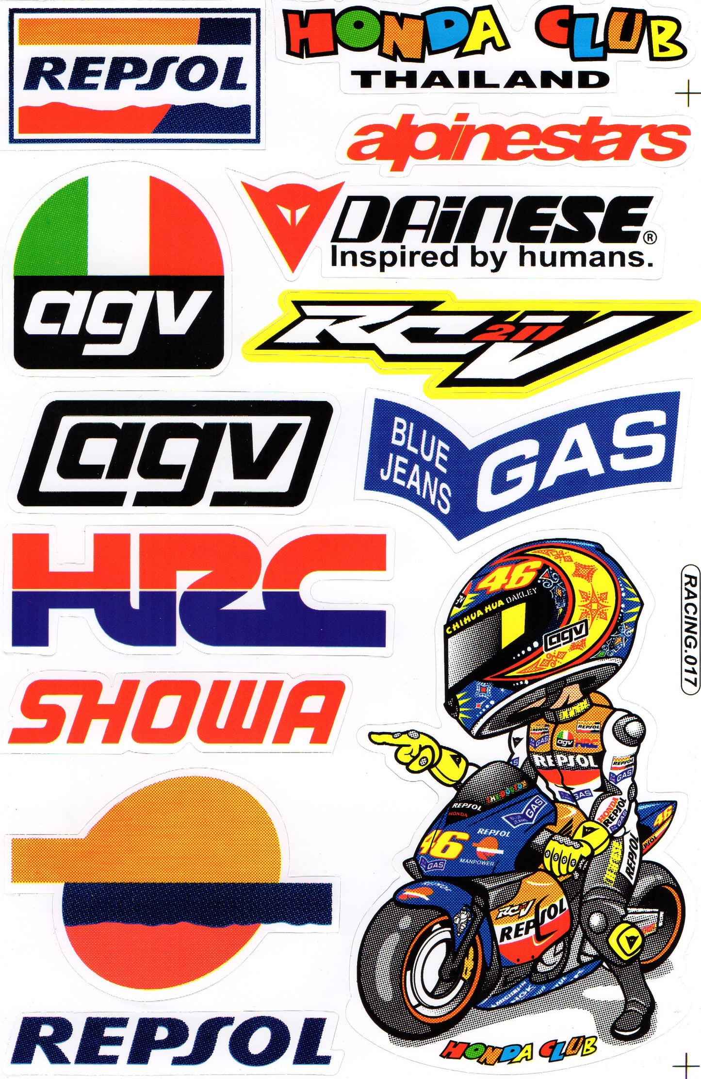 Valentino Rossi 46 Repsol Honda MotoGP Sticker Sheet | Racing-017