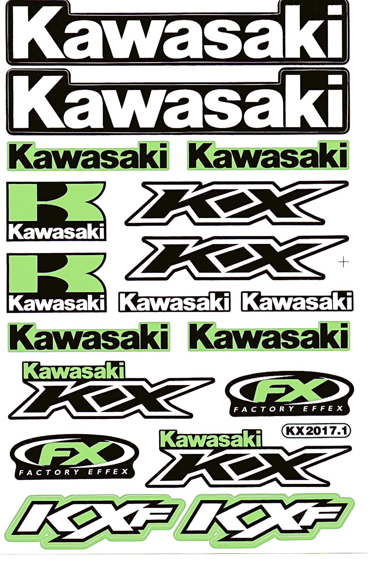 Kawasaki KX KXF Factory Effex Sticker Sheet | Motocross Decal KX2017.1