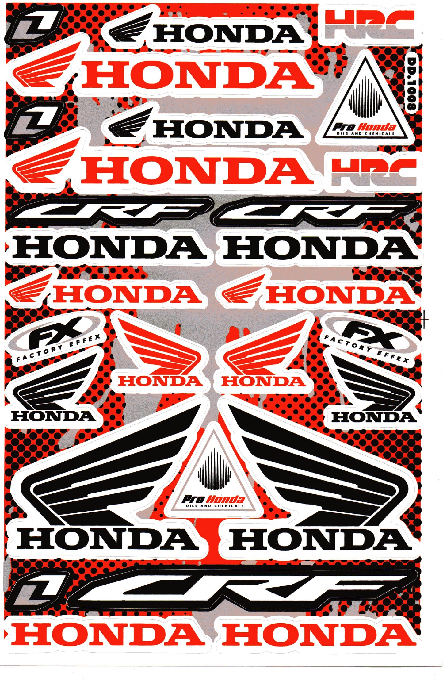 Honda CRF HRC Pro Honda Sticker Sheet | Motocross Decal DD.1009