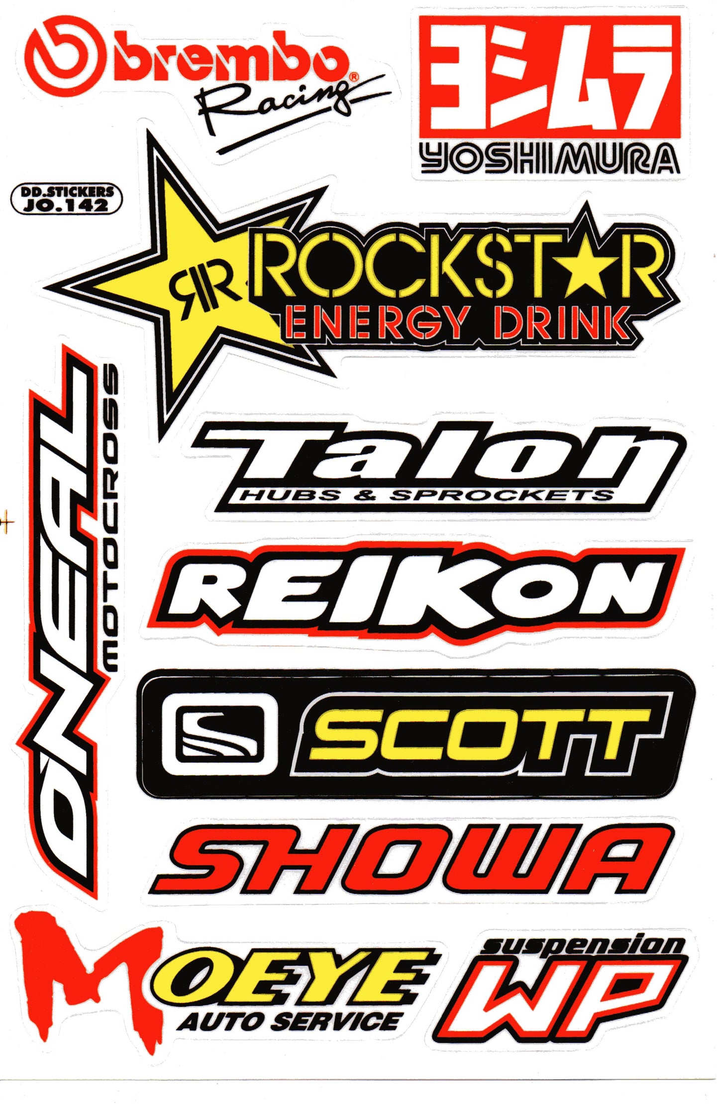 Rockstar Brembo Yoshimura Racing Sticker Sheet | Motocross Decal JO.142