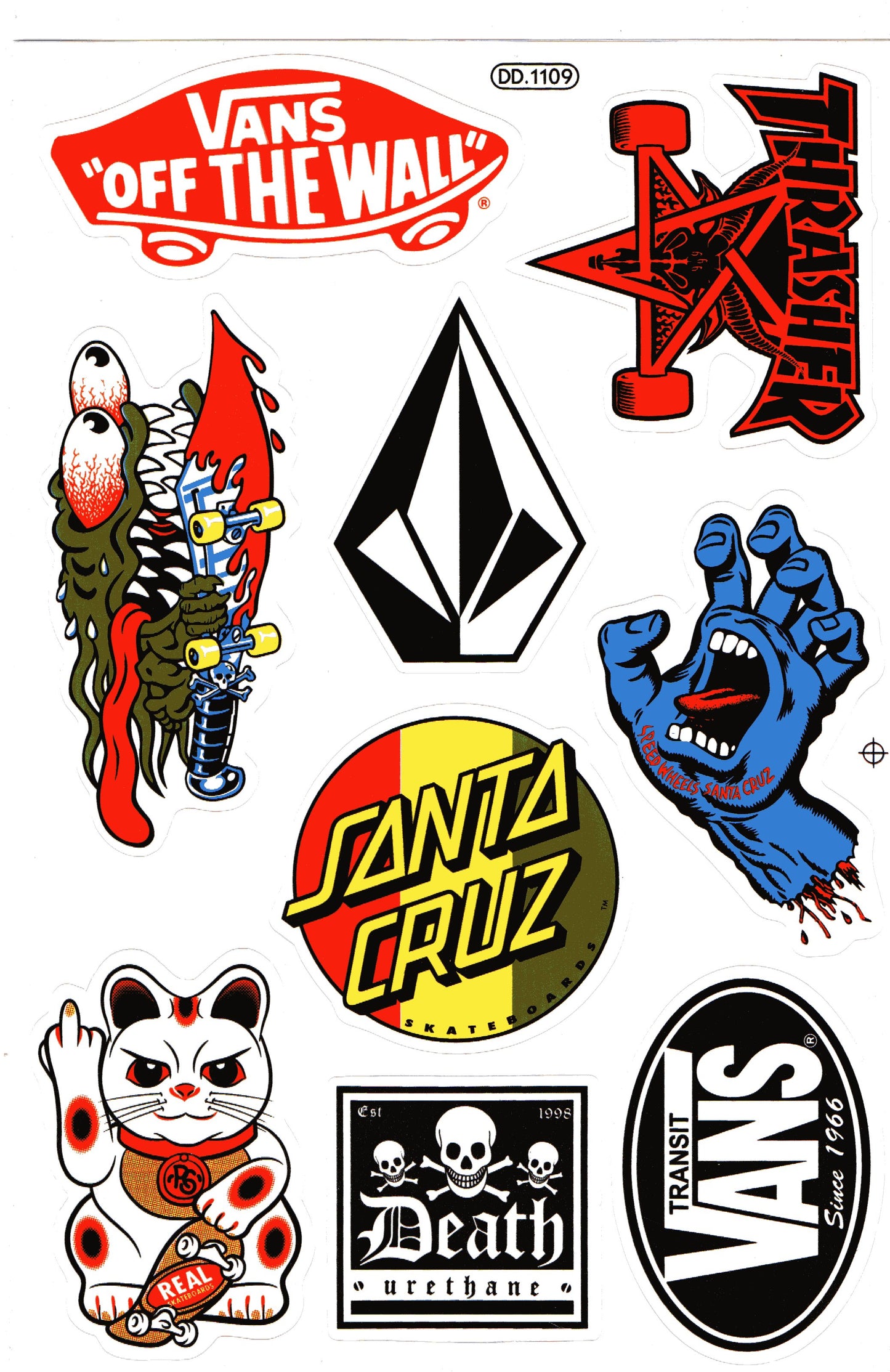 Vans Santa Cruz Thrasher Skate Sticker Sheet | Skateboard Decal DD.1109