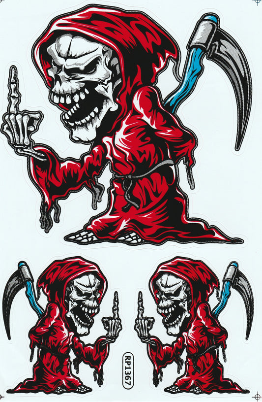 Skull Sticker Sheet | Biker Tattoo Decal RP1367