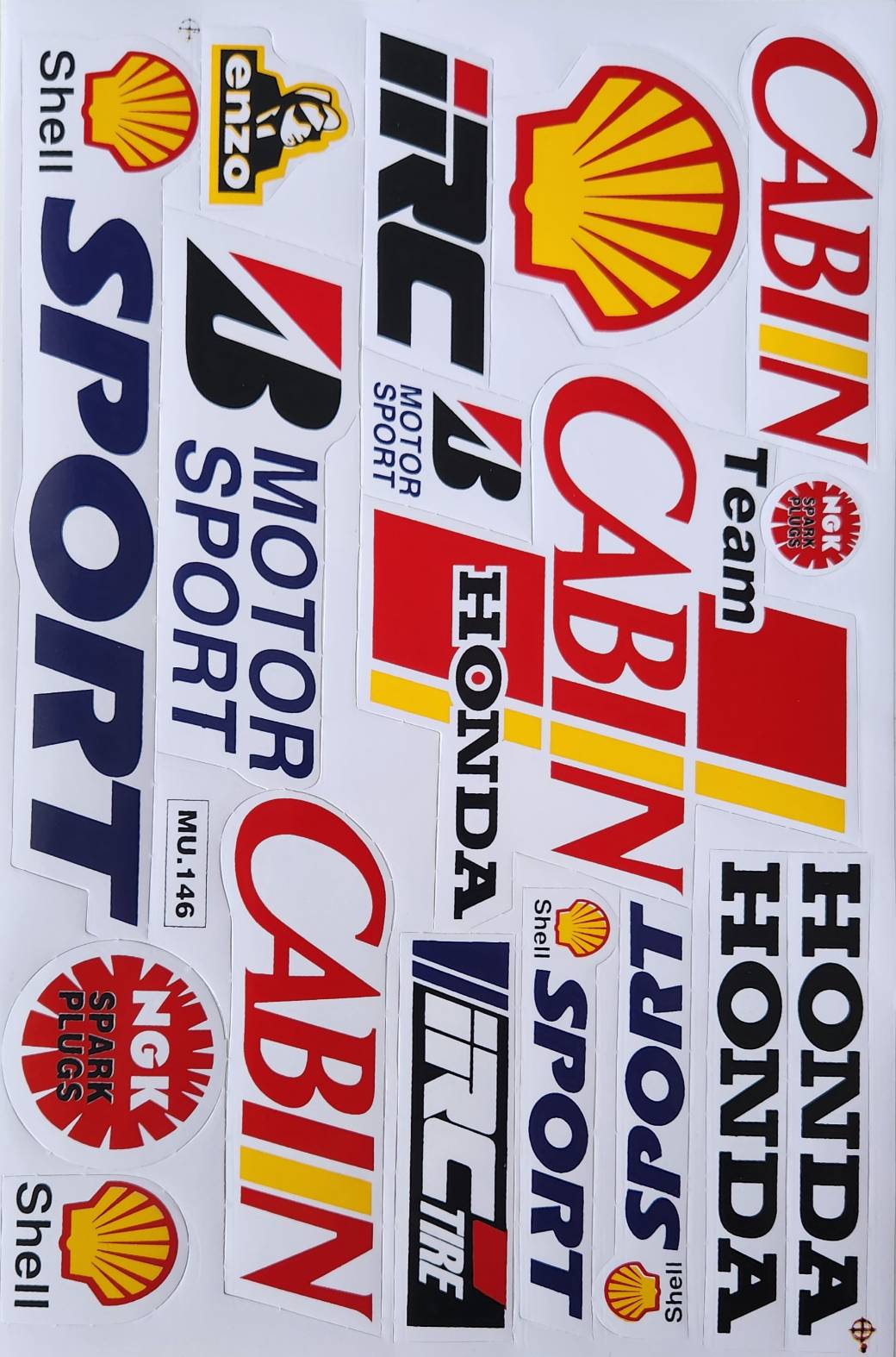 Honda Cabin Shell NGK IRC Tire Motor Sport Enzo Sticker Sheet | Car Decal MU.146
