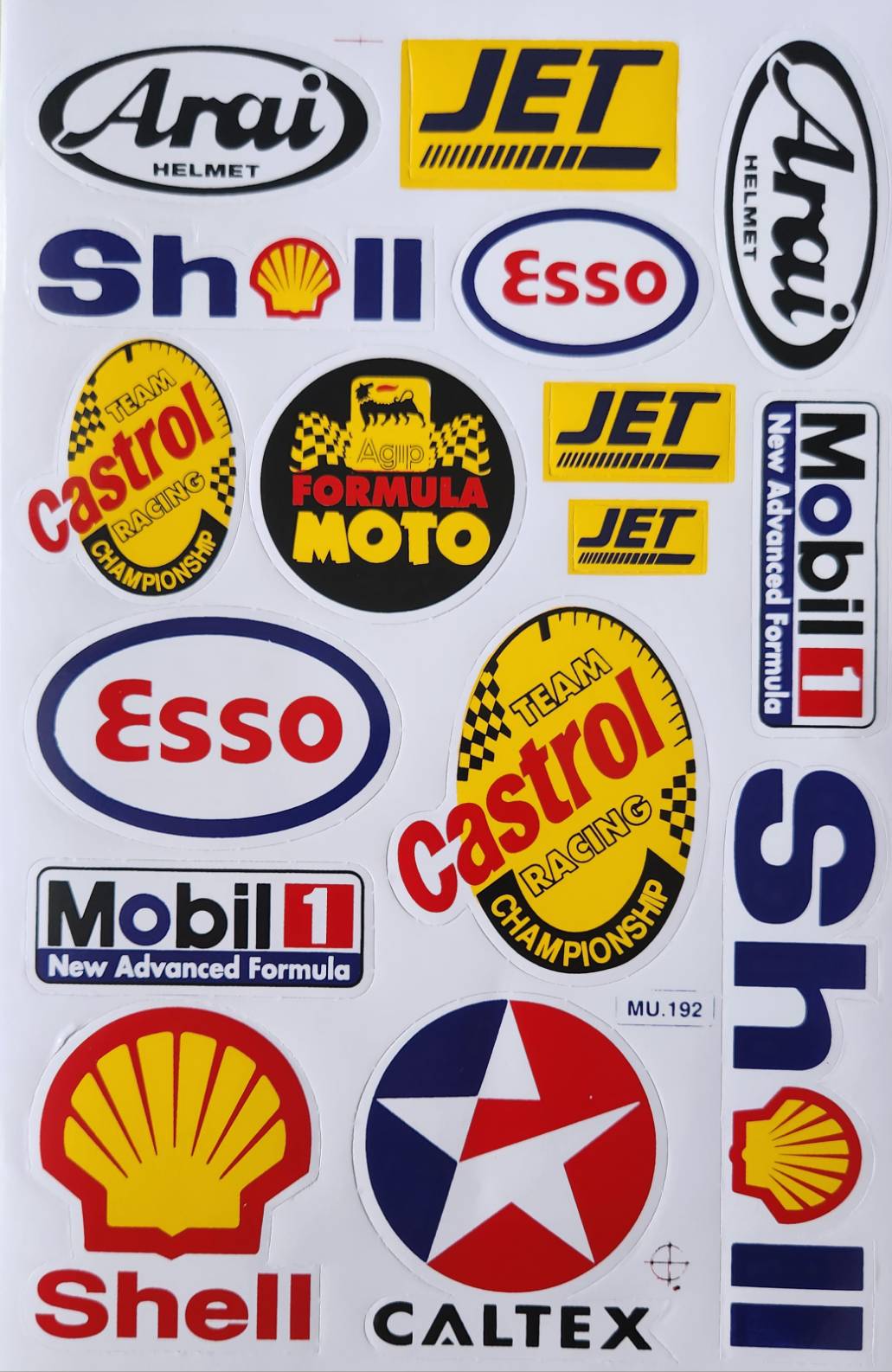 Arai Shell Esso Castrol Agip Mobil 1 JET Caltex Racing Sticker Sheet MU192