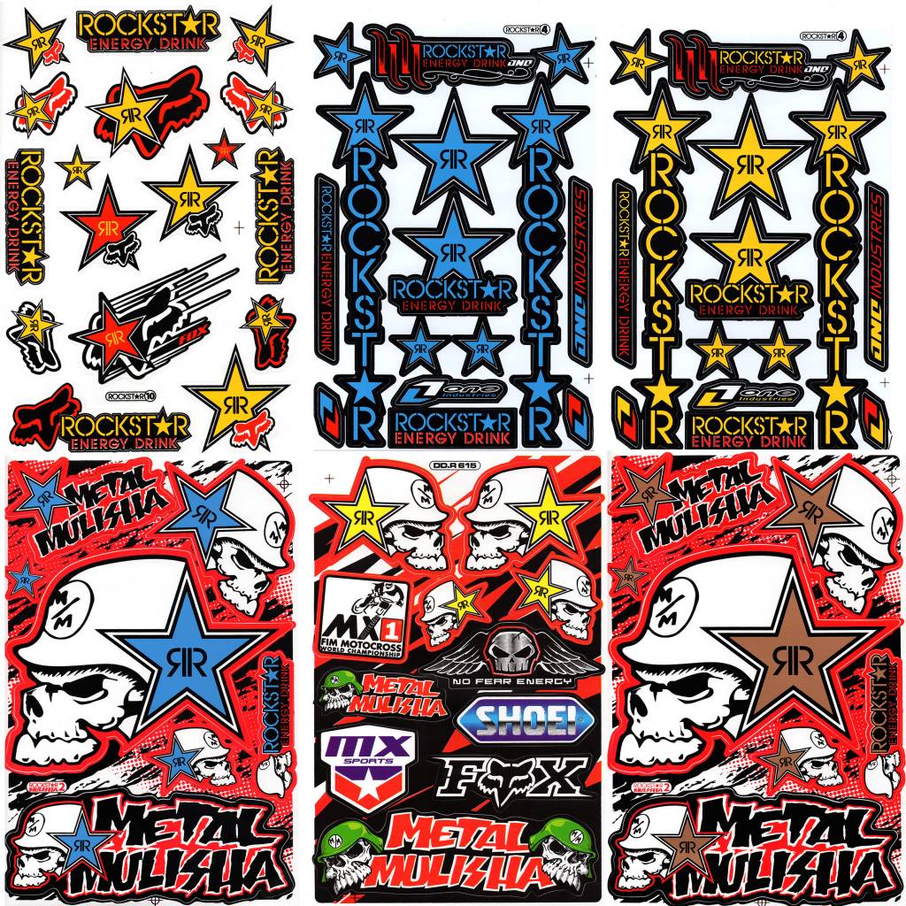 Rockstar Energy Sticker Sheet MIX 1 | 6 Aufklebebögen F4