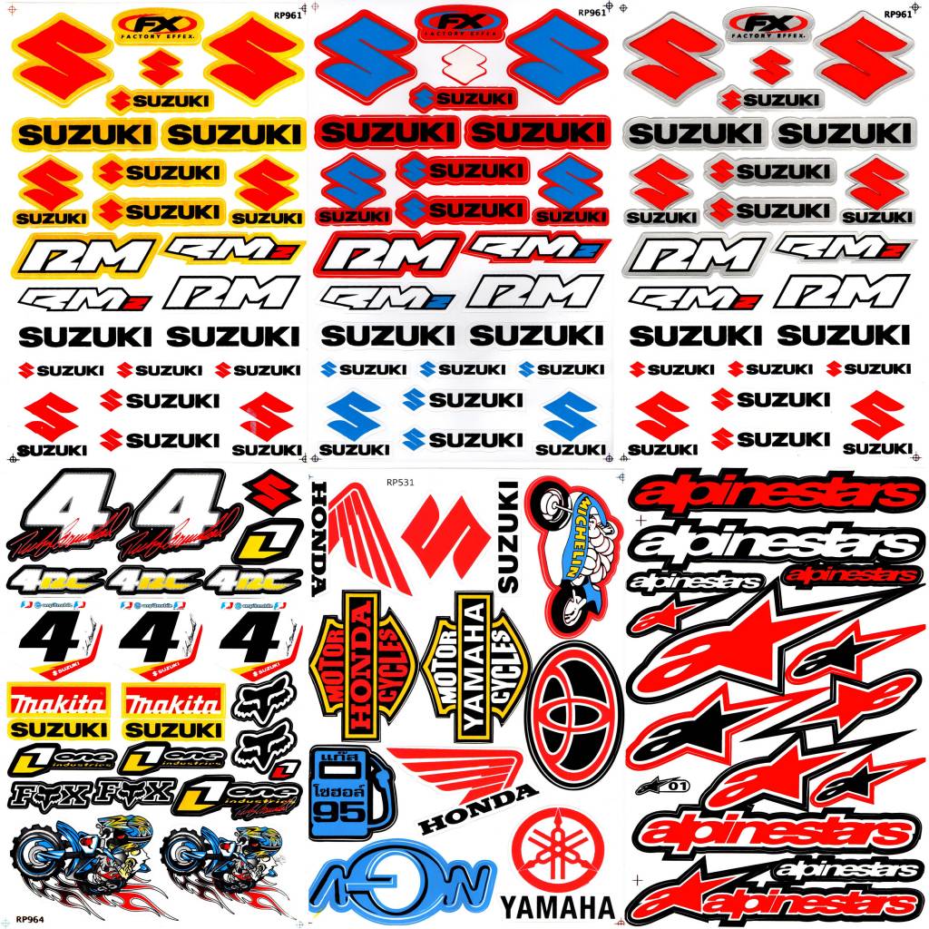 Suzuki Sticker Sheet MIX 1 | 6 Aufklebebögen F4 | Premium