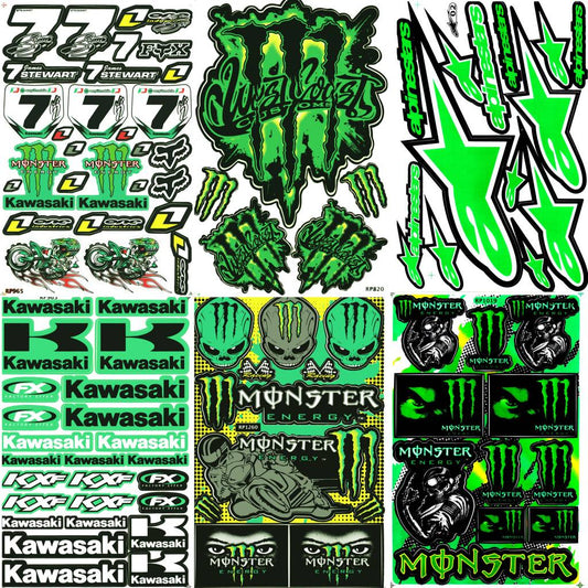 Kawasaki Sticker Sheet MIX | 6 Aufklebebögen F4 | Premium