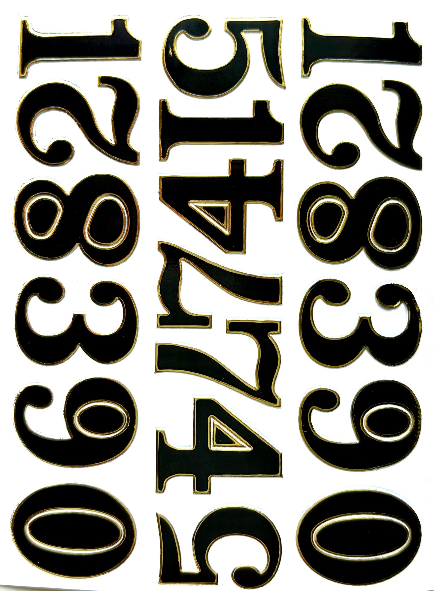 Black Gold Number Sticker Set 21-Pack | Decoration Craft Decal