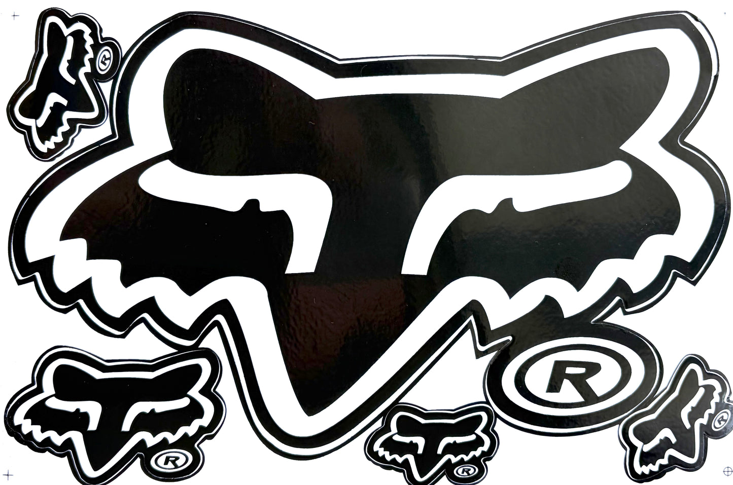Fox Racing Head Logo 3D Domed Sticker Sheet | Motocross Decal FOX.3D