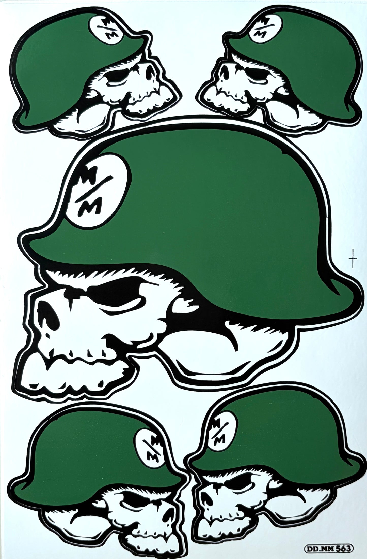 Metal Mulisha Skull Soldier Military Helmet Sticker Sheet Green Black White Biker Decal DD.MN 563