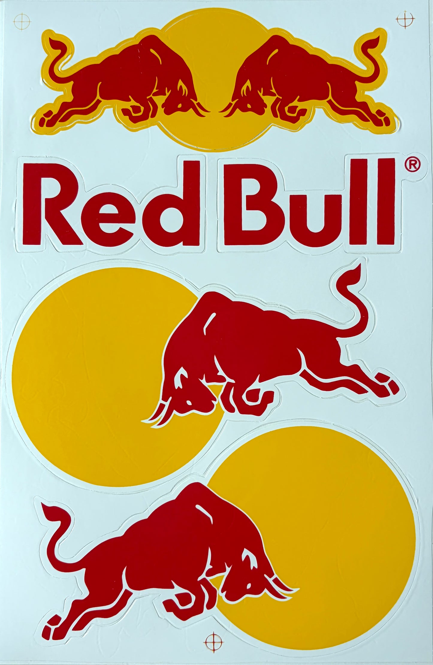 Twin Bulls Racing Logo XXL Sticker Sheet Red Yellow White