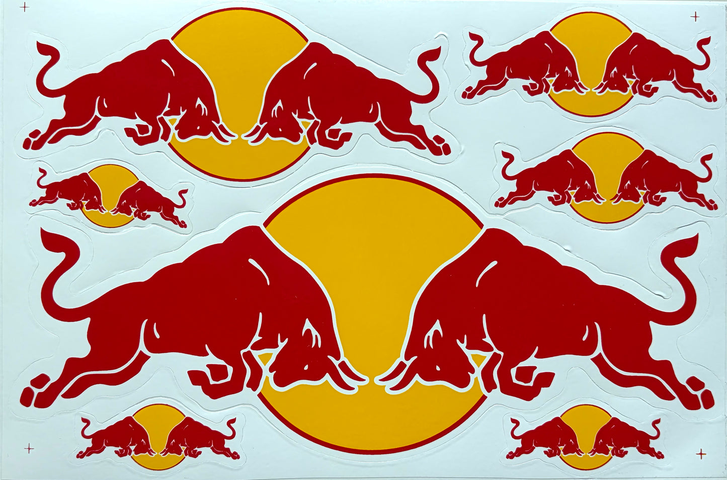 Twin Bulls Racing Logo Sticker Sheet Red Yellow Multi Size