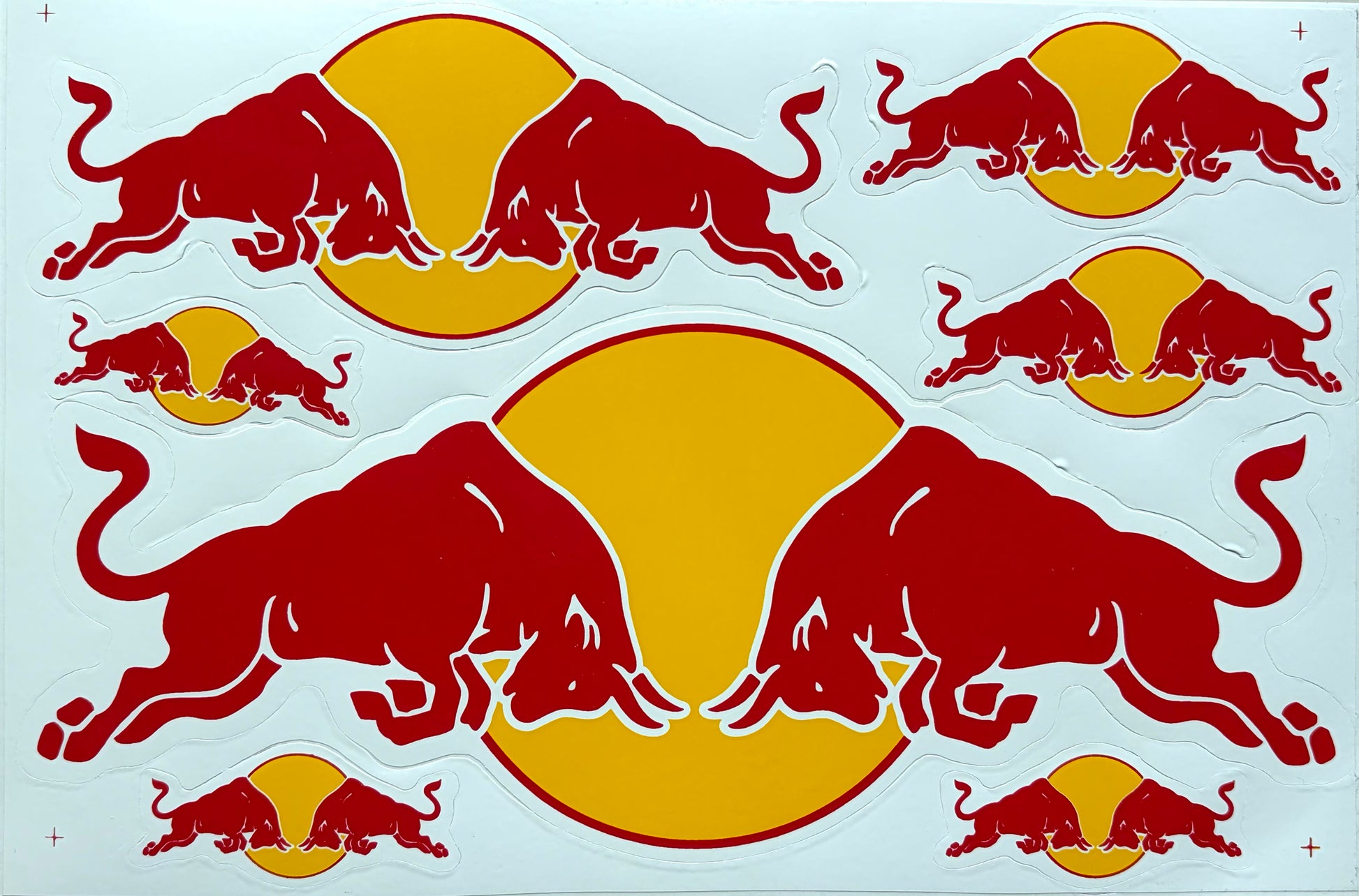 Twin Bulls Racing Logo Sticker Sheet Red Yellow Multi Size